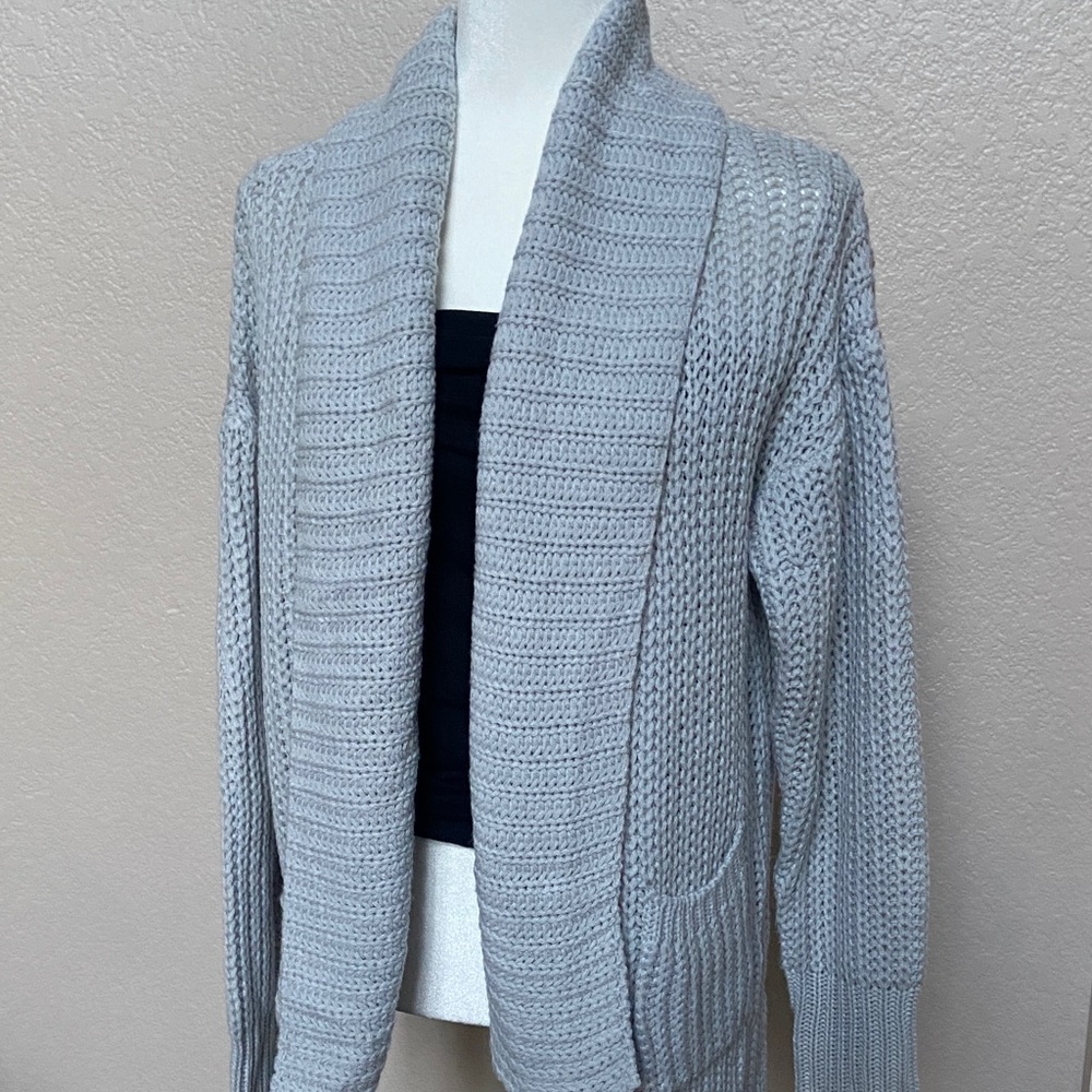 2/$20* Cozy Gray/Light Blue Women's Cardigan. Size L, Simply Couture brand.